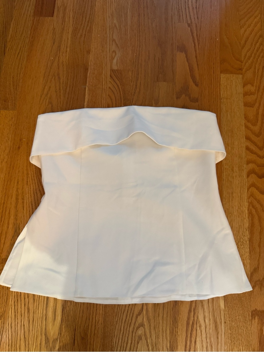 Aritzia Strapless Off-Shoulder White Peplum Top
